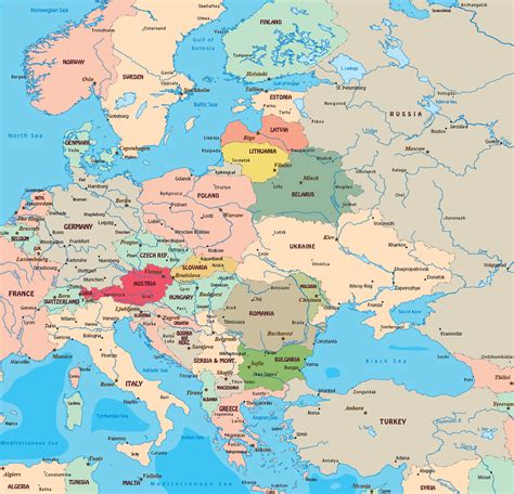 eastern europe map with cities|Eastern Europe Political Map .